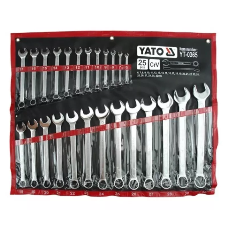 Chave de caixa plana 6-32 mm, 25 peças, Yato YT-0365