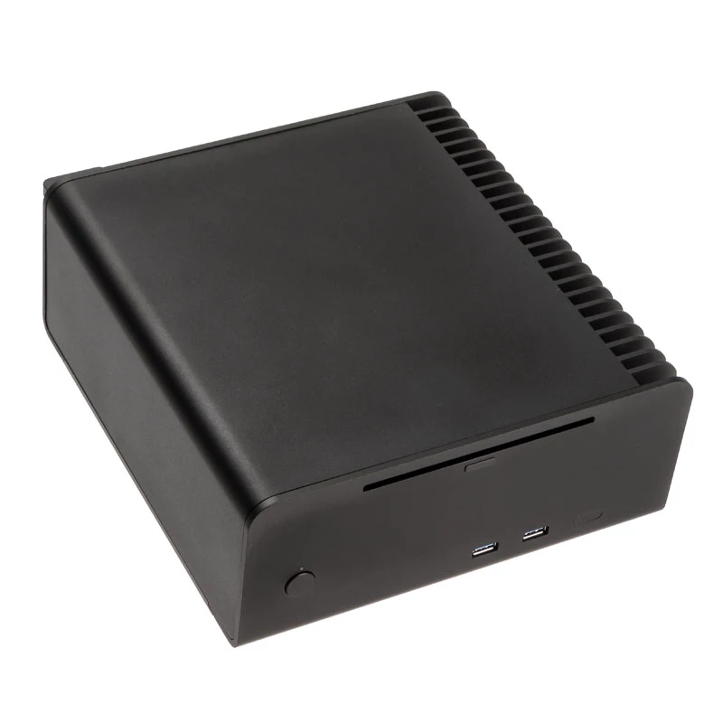 Caixa HTPC sem ventoinha Streacom ST-FC8B Alpha Optical + fonte de alimentação de 120 Watt