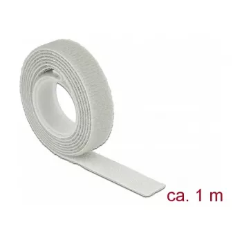 Fita de velcro DELOCK 18274 — cinzento, 13 mm × 1 m, 1 unid.