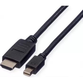 ROLINE Cabo Mini DisplayPort, Mini DP-HDTV, ST/ST, preto, 1,5 m