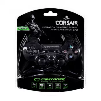 Comando de jogos Esperanza EG106 joystick PC, PlayStation 2, PlayStation 3 analógico/digital USB 2.0 preto