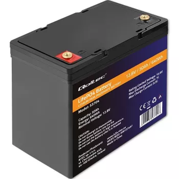 Bateria LiFePO4 QOLTEC 12,8 V 50 Ah (modelo 53704) para backup e armazenamento de energia