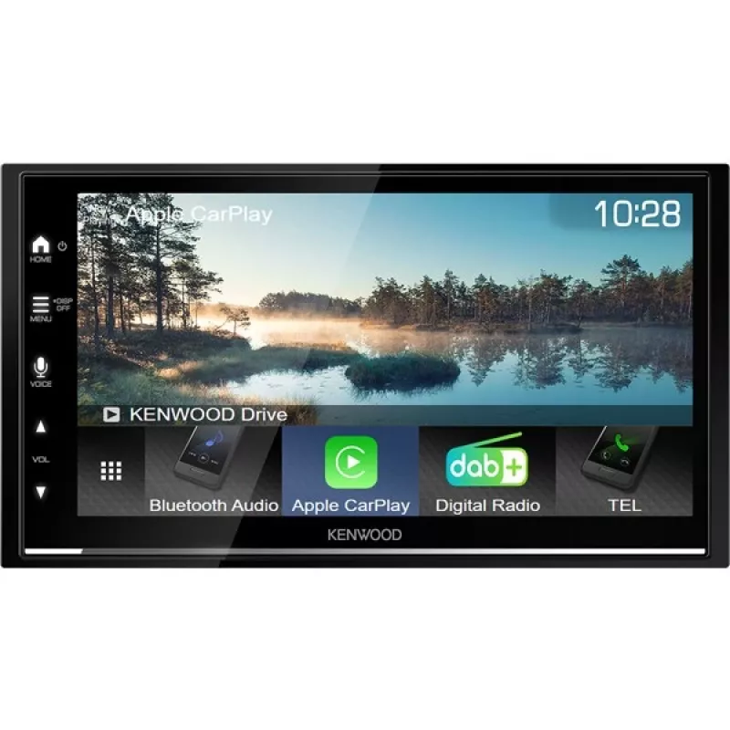 Recetor multimédia para automóvel Kenwood DMX7722DABS 2 DIN, ecrã tátil de 6,8 polegadas, DAB+, CarPlay e Android Auto sem fios, Wi-Fi, Bluetooth, 4x50 W, preto