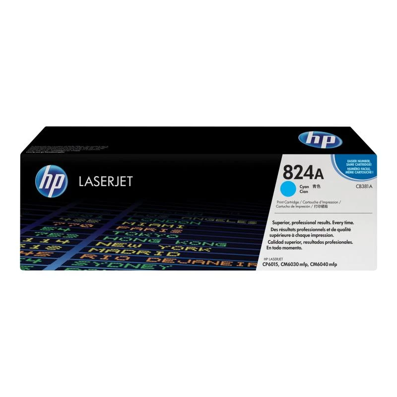 Tinteiro de toner original HP 824A ciano LaserJet, 21000 páginas, ciano, 1 unid.