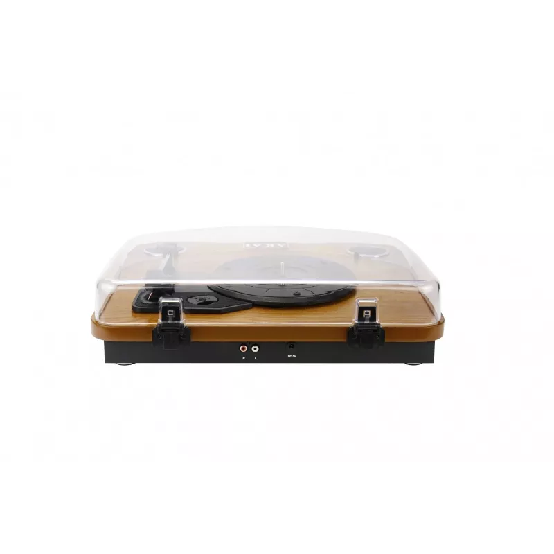 Gira-discos com transmissão por correia AKAI ATT-11BT — castanho, 33/45/78 rpm, 0,8 W RMS
