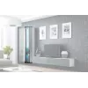 Vitrina Cama VIGO '180' 180/40/30 branco/cinzento brilhante