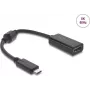 Adaptador USB Type-C para HDMI DELOCK 8K 60 Hz HDR HDCP (DP Alt Mode) preto