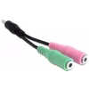 Adaptador de áudio Delock - ficha mini jack estéreo macho para ficha mini jack estéreo fêmea