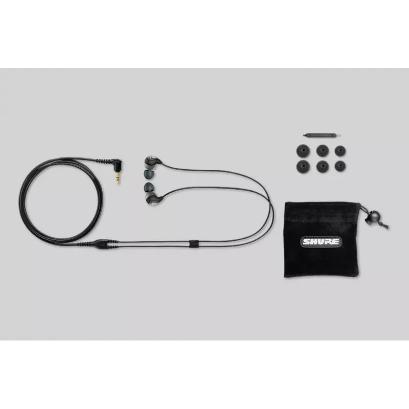 Auscultadores intra-auriculares com fios Shure SE112-GR para chamadas/música, preto, cinzento