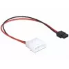 Delock cabo de alimentação ficha Molex 4 pinos para conector fêmea SATA 6 pinos fino 24 cm