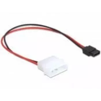 Delock cabo de alimentação ficha Molex 4 pinos para conector fêmea SATA 6 pinos fino 24 cm