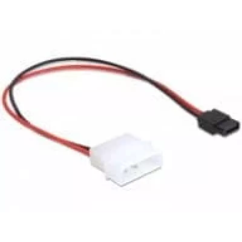 Delock cabo de alimentação ficha Molex 4 pinos para conector fêmea SATA 6 pinos fino 24 cm