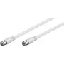 Cabo de antena Goobay (Classe A, >85 dB), dupla blindagem, 2 m, branco - ficha coaxial > conector fêmea coaxial (totalmente blindado) (66614)