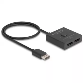 Delock - Distribuidor/comutador de vídeo - 8K, bidirecional - 2 x DisplayPort - Desktop (18906)