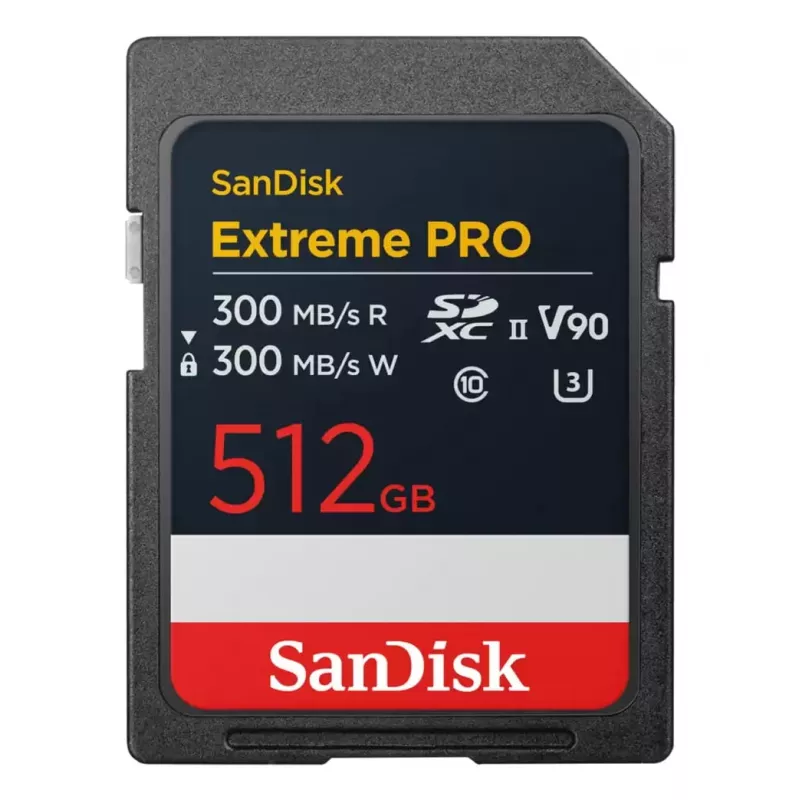 SanDisk Extreme Pro - cartão de memória flash - 512 GB - Video Class V90 / UHS-II U3 / Class10 - SDXC UHS-II