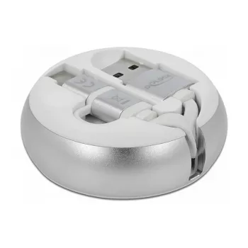 Cabo enrolável DeLOCK USB 2.0 2 em 1 Type-A para Micro-B e USB-C™