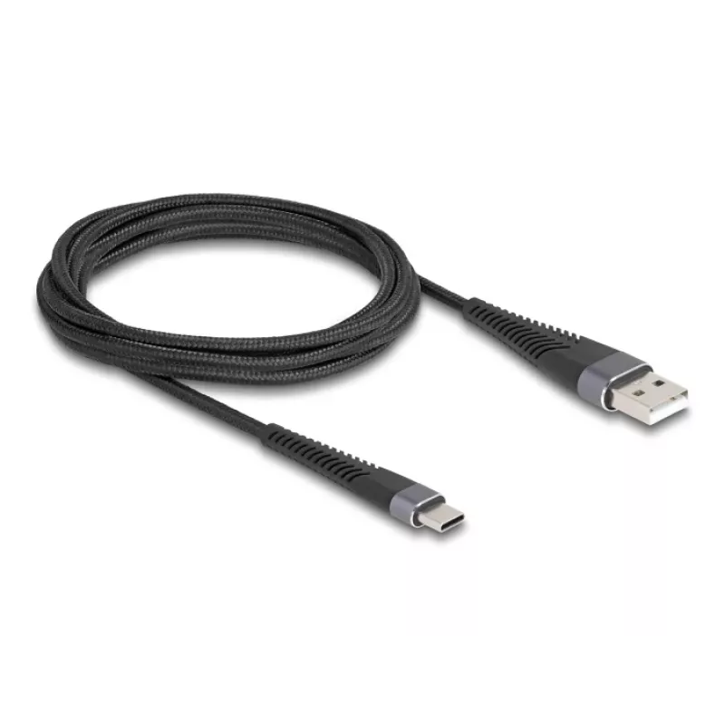Cabo USB DELOCK USB 2.0 2 m USB A USB C preto 81122