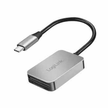 Leitor de cartões duplo LogiLink USB 3.0 USB-C/SD/microSD alumínio (CR0050)