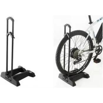 Suporte para bicicleta FISCHER 10446 — suporte de estacionamento de 1 lugar, plástico e alumínio, preto