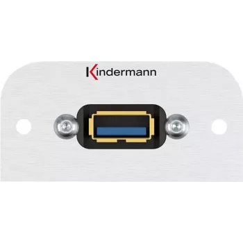 Kindermann Konnect 54 alu - Faceplate modular Snap-In - USB Type A (7441000529)