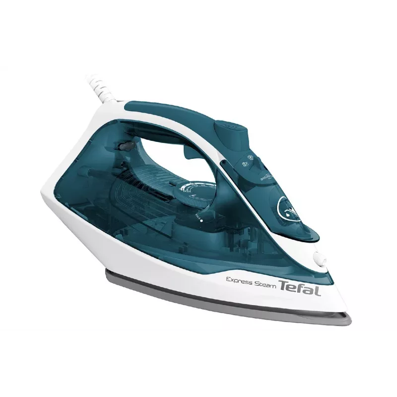 Ferro de engomar Tefal FV2839 Dry & Steam base Cerilium 2400 W azul, branco