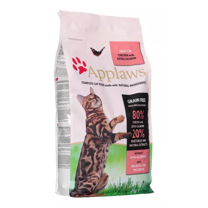 Applaws ração seca para gatos, frango com salmão, 2 kg