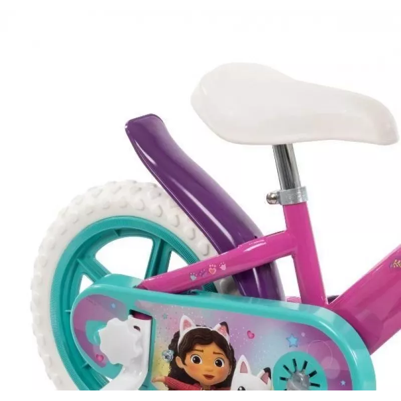 Bicicleta infantil HUFFY GABBI 12 polegadas, rosa, travão de contrapedal, rodas de apoio, pneus de espuma