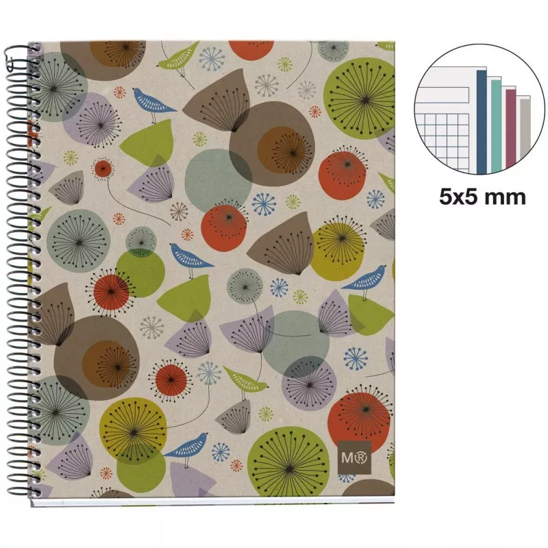 Bloco universitário MIQUELRIUS Eco Design 4 quadriculado DIN A5 margem interior (A246399)