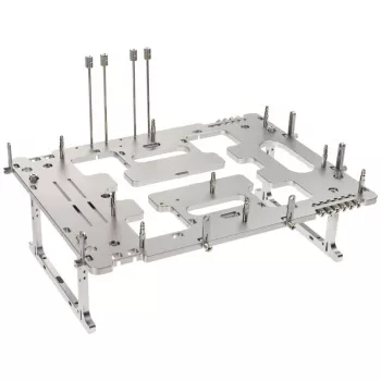 Mesa de estrutura aberta Streacom BC1 V2 prateada — suporte ATX, plataforma de teste e montagem