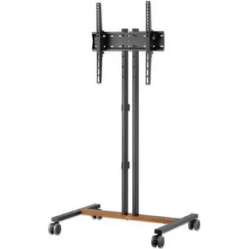 Suporte de montagem em carrinho Manhattan para televisores e monitores, para ecrãs: 34 inch a 55 inch, compatibilidade VESA: todos entre 200 x 200 e 400 x 400 mm – verifique as dimensões dos quatro orifícios de fixação na parte traseira do ecrã para garantir que encaixam, máx. 35 kg, altura ajustável em quatro níveis, suporte