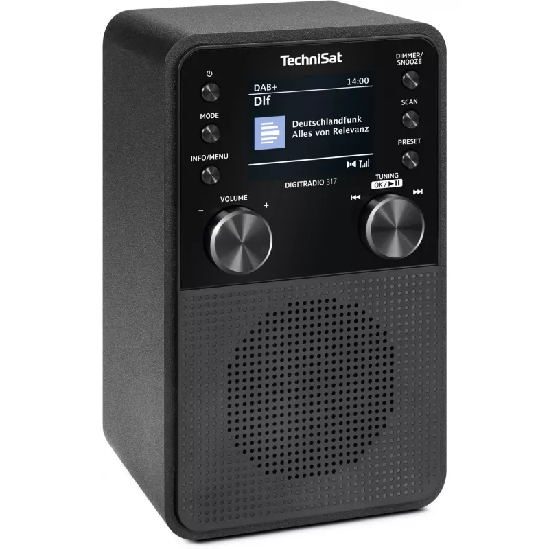 Rádio digital TECHNISAT DigitRadio 317 — preto, receção FM e DAB+