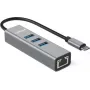 Adaptador ROLINE USB Type-C - Gigabit Ethernet + hub 3x - Digital/Dados (12.02.1127)