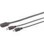 Cabo USB S/CONN 13-20022 USB 2.0 0,3 m USB-C 2x Mini-USB-B preto