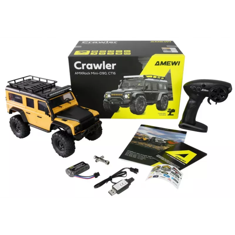 RC crawler Amewi Mini-D90 4WD 1:16 RTR modelo offroad telecomandado, tração às quatro rodas, escala 1:16