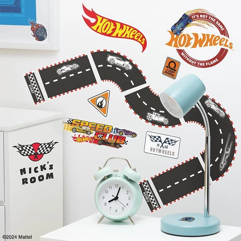 Autocolantes de parede Paladone Hot Wheels Personalisation PP13745HW — autocolantes decorativos autoadesivos para quartos de criança