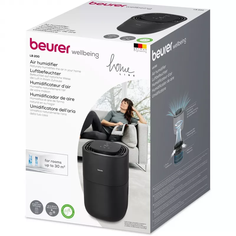 Humidificador Beurer LB 200 preto com depósito de água de 200 ml
