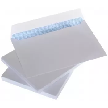 Envelopes C65 brancos com fita e impressão interior 114x229 mm x 50 unidades