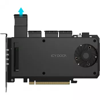 Placa adaptadora 4 x M.2 NVMe SSD Mobile Rack, Icy Dock MB204MP-B