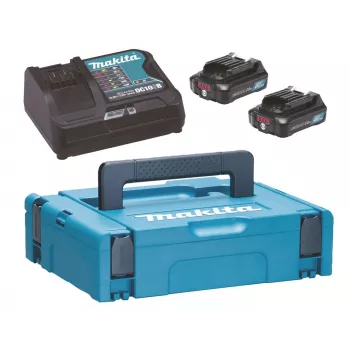 CONJUNTO DE FONTE DE ALIMENTAÇÃO MAKITA 12V 2x2,0Ah (BL1021Bx2+DC10SB) MAKPAC