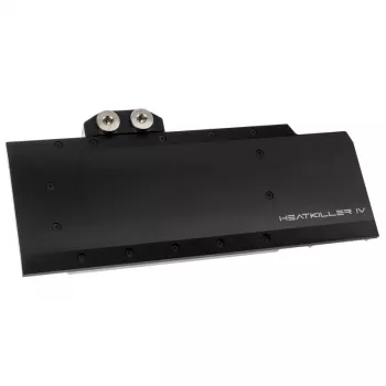 Watercool Fullcover-GPU-Wasserkühler Heatkiller IV para Radeon RX 5700 XT — parte superior em acetal com base de cobre niquelado