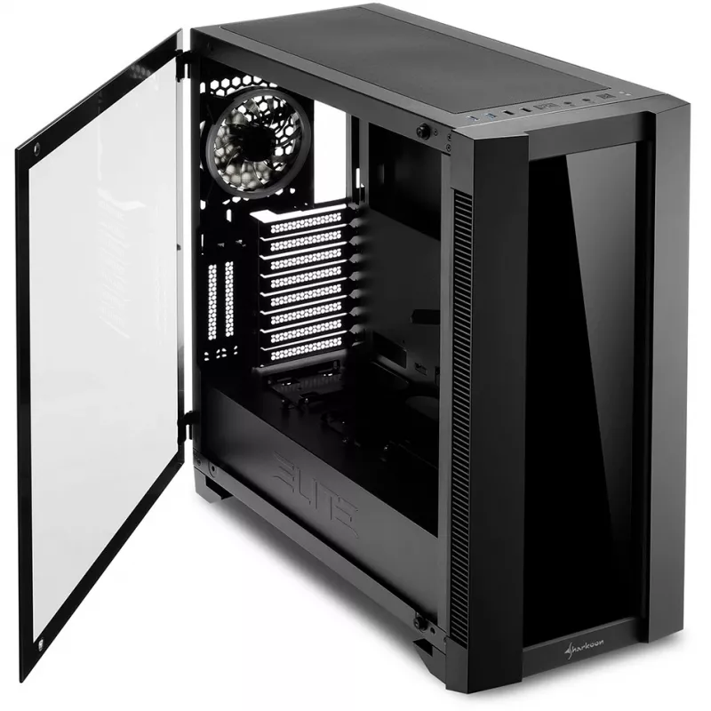 Caixa de PC Sharkoon ELITE SHARK CA200G Midi Tower preta