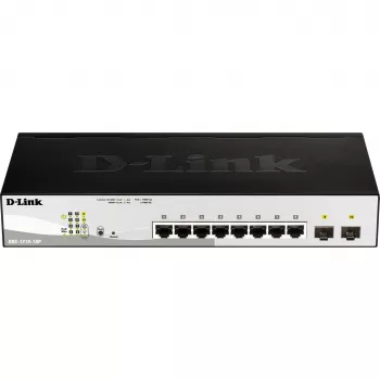 D-Link DGS-1210-10P Managed L2 Gigabit Ethernet (10/100/1000) Power over Ethernet (PoE) 1U preto