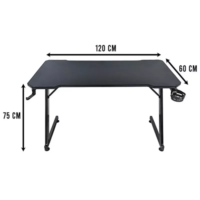 Mesa de computador Subsonic SA5706 preta reta PVC 120x60 cm