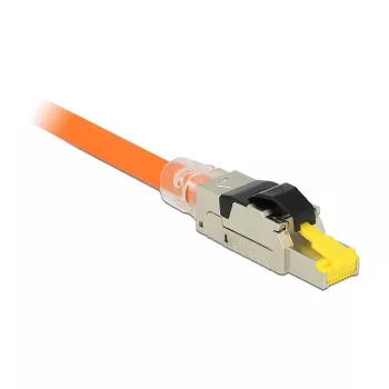 Conector de fios RJ45 DeLOCK 86485 preto prateado transparente amarelo