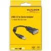 Adaptador DeLOCK USB 2.0 Type-A para série RS-232 D-Sub 9 pinos macho 0,25 m