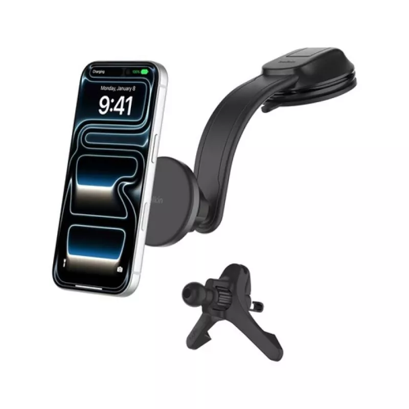 Belkin Suporte magnético para carro com carregamento sem fios QI2 de 15W para AI