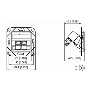 METZ CONNECT 130B12D21102-E - RJ-45 - 6a - -40 - 70 °C - Branco - Acrilonitrilo-butadieno-estireno (ABS) - Zinco - GHMT - CE
