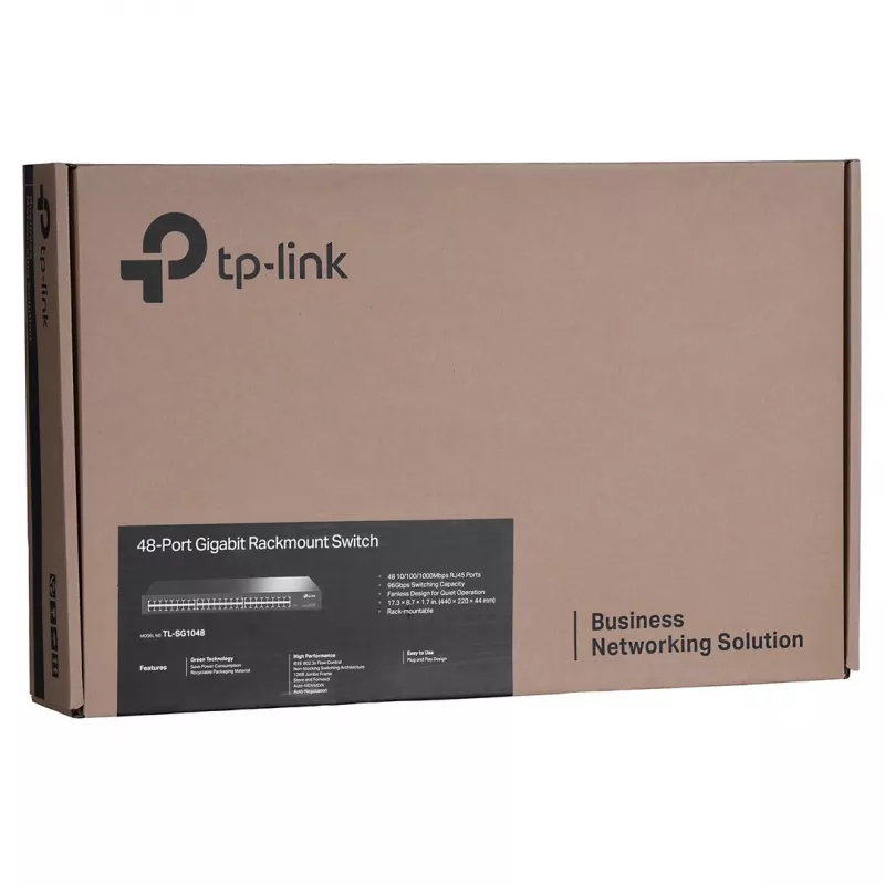 TP-Link TL-SG1048 não gerido Gigabit Ethernet (10/100/1000) 1U preto