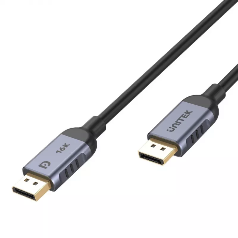 Unitek C1626GY01-1.5M cabo DisplayPort 2.1, 8K@120Hz, 1,5 m, preto/cinzento