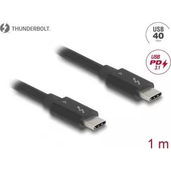 Cabo Thunderbolt 4 DeLOCK 40 Gbps PD 3.1 240 W 1 m preto